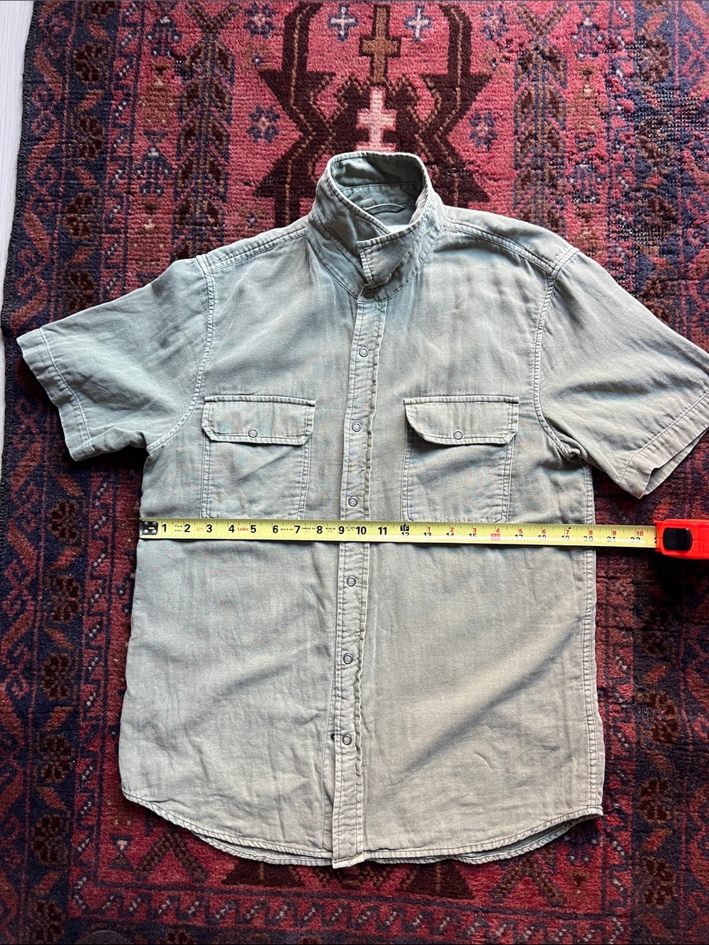 Buck Mason Short-Sleeve Button-Front Shirt in Sage